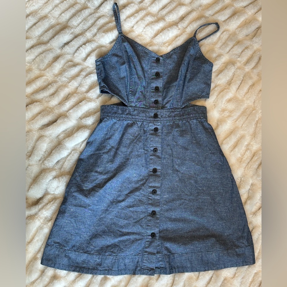Madewell Chambray Cutout Cami Mini Dress